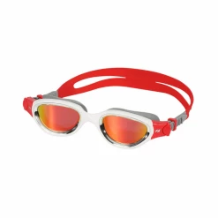 Gafas De Natación Zone3 Venator-X Gris Blanco Con Lentes Espejadas Rojo