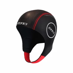 Gorro Zone3 Natación Negro Rojo