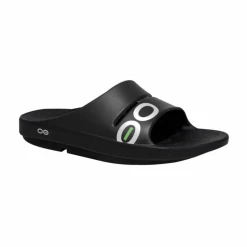 Sandalias Oofos OOahh Sport Negro Blanco Unisex